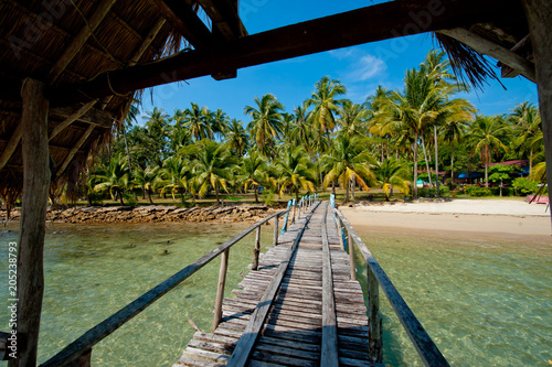 A wooden pier on the island of Koh Chang, Thailand. photo