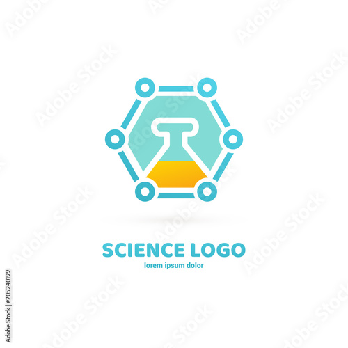 Illustration of business logotype science.