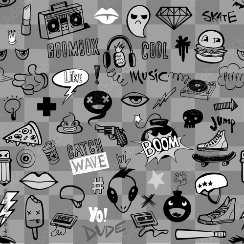 Tapety Wzór z gryzmoły nastolatki Hipsters