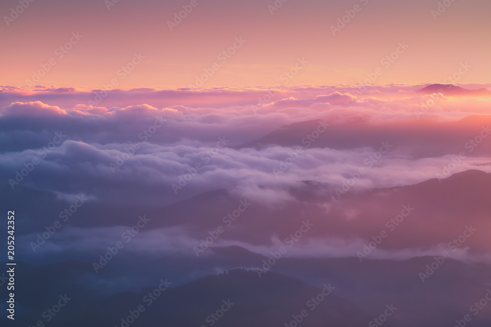 background of on distant misty mountains
