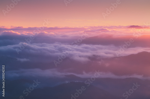 background of on distant misty mountains © mimadeo