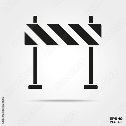 Road barrier vector icon