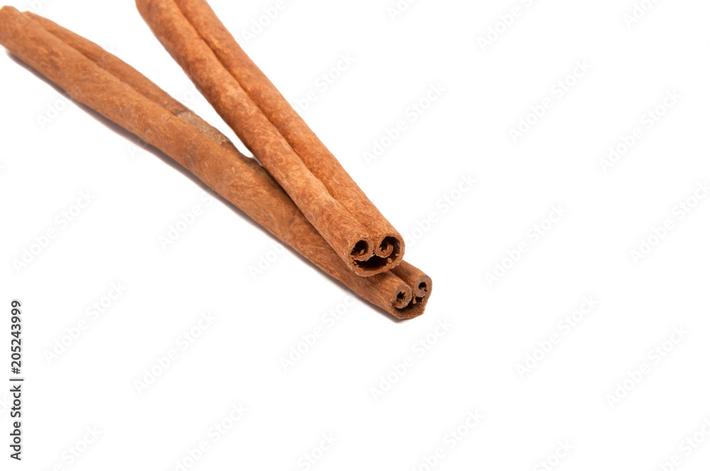 Cinnamon spice sticks isolated on the white Cinnamon spice sticks isolated on the white