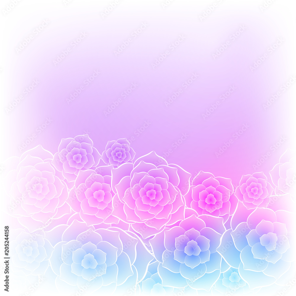 Beautiful purple pink rose flower background. EPS10 vector.