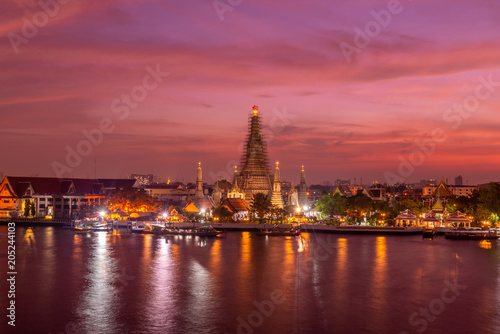 Dawn temple pagoda in Bangkok, Thailand