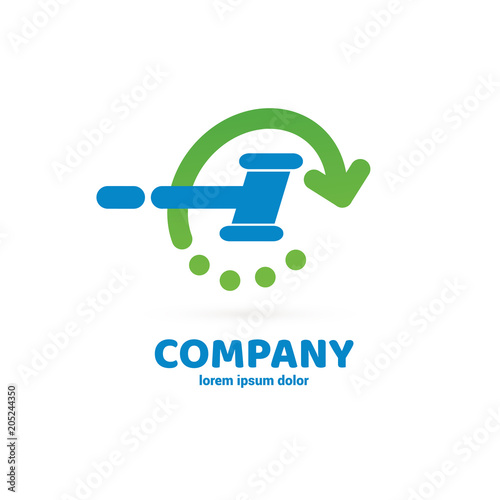 Illustration of business logotype bidding and auction.