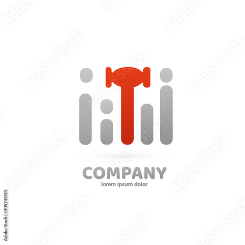 Illustration of business logotype bidding and auction.