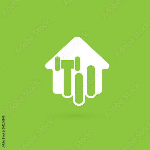 Illustration of business logotype bidding and auction.