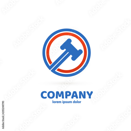 Illustration of business logotype bidding and auction.