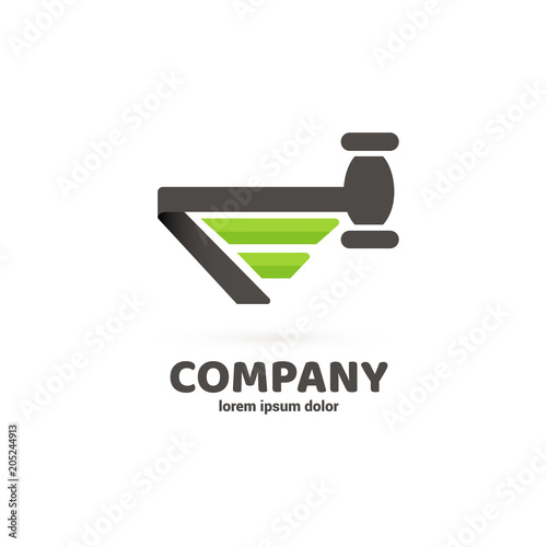 Illustration of business logotype bidding and auction.