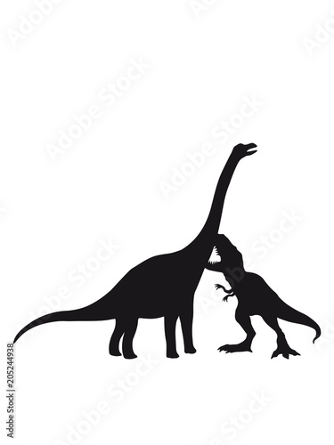 t-rex b  se tyranosaurus rex gef  hrlich fressen bei  en Diplodocus langhals gro   riesig silhouette umriss dino dinosaurier saurier clipart comic cartoon design