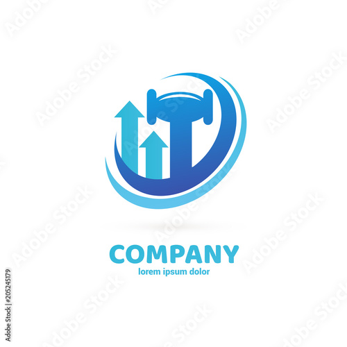 Illustration of business logotype bidding and auction.