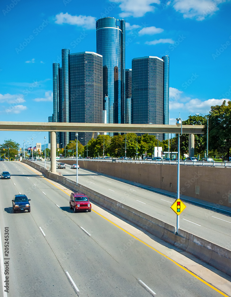 Freeway into Detroit