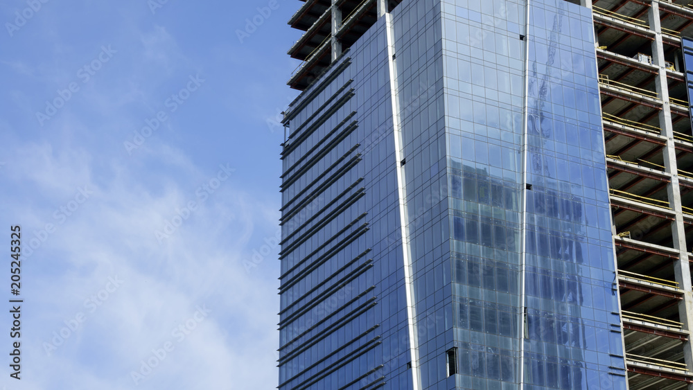 Construction of a modern building Construction of a modern building