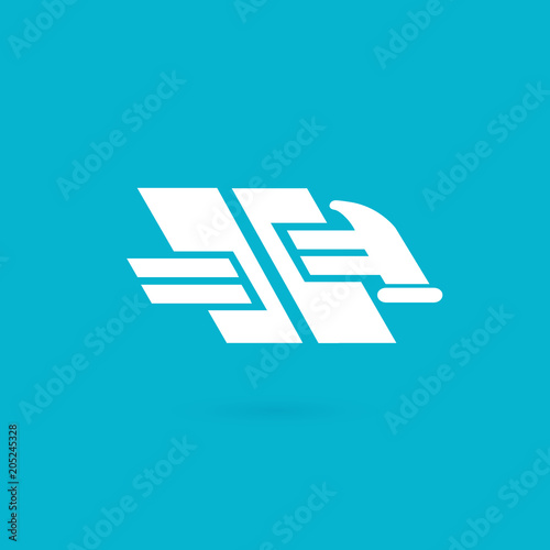 Illustration of business logotype bidding and auction.