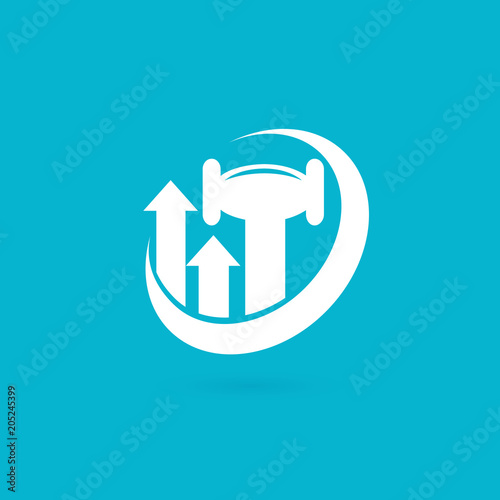 Illustration of business logotype bidding and auction.