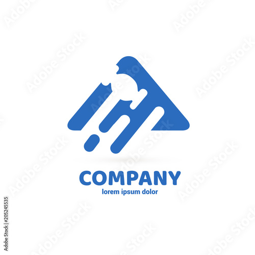 Illustration of business logotype bidding and auction.