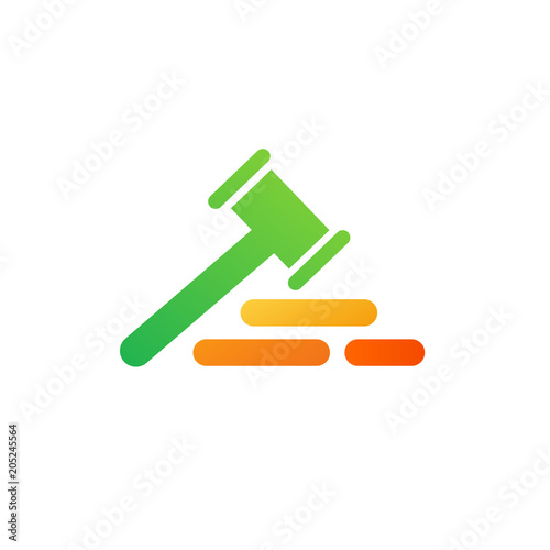 Illustration of business logotype bidding and auction.