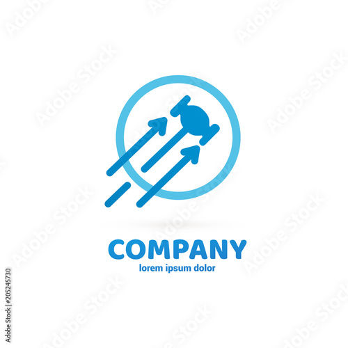 Illustration of business logotype bidding and auction.