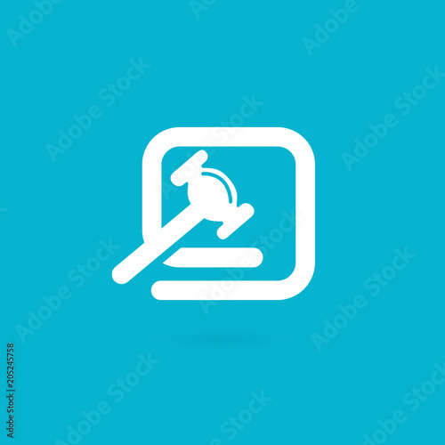 Illustration of business logotype bidding and auction.