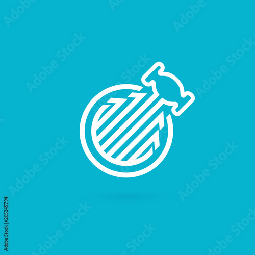 Illustration of business logotype bidding and auction.