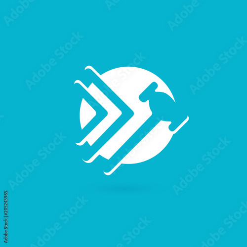 Illustration of business logotype bidding and auction.
