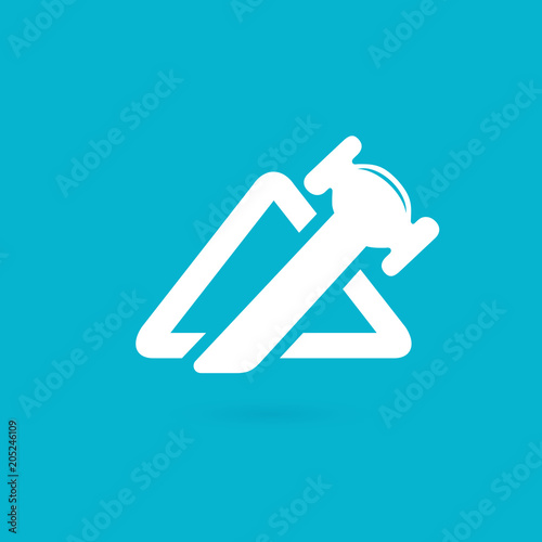 Illustration of business logotype bidding and auction.