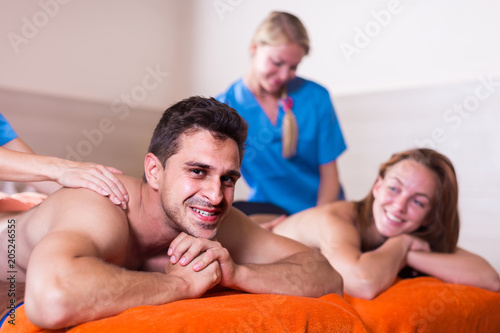 Young woman is resting after active day with her friend