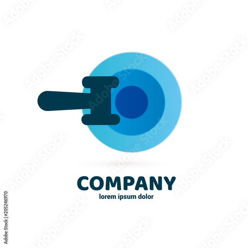 Illustration of business logotype bidding and auction.