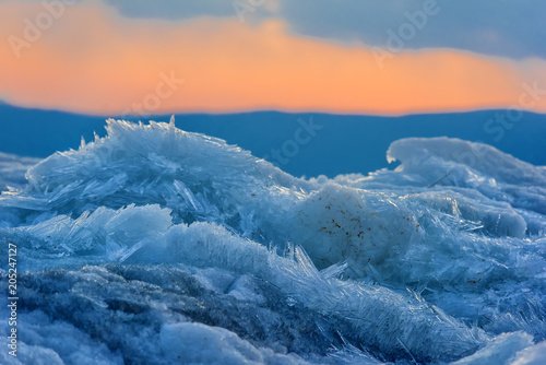 ice on Lake Baikal is close photo