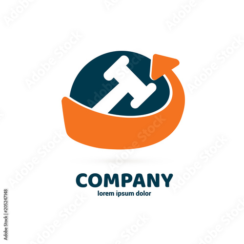 Illustration of business logotype bidding and auction.