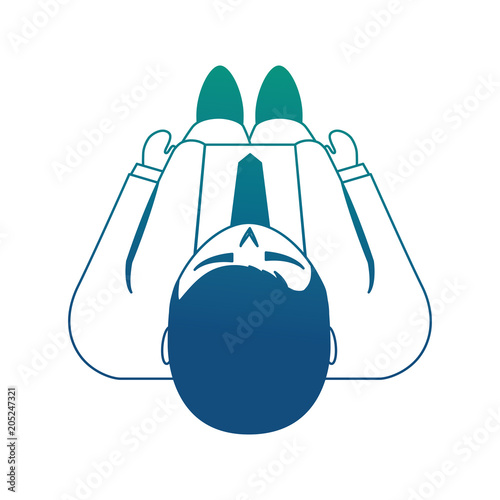 aerial view of elegant businessman avatar character vector illustration design