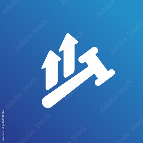 Illustration of business logotype bidding and auction.
