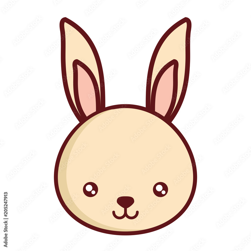 cute rabbit icon over white background, colorful design. vector illustration