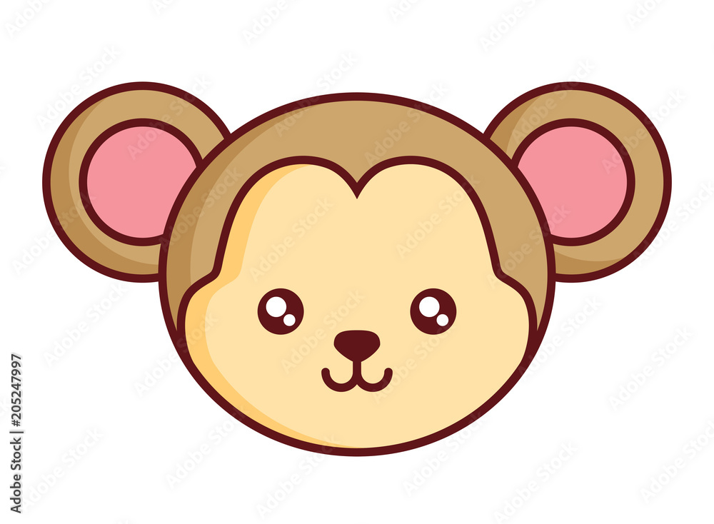 cute monkey icon over white background, colorful design. vector illustration cute monkey icon over white background, colorful design. vector illustration