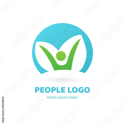 Logo design abstract people vector template.