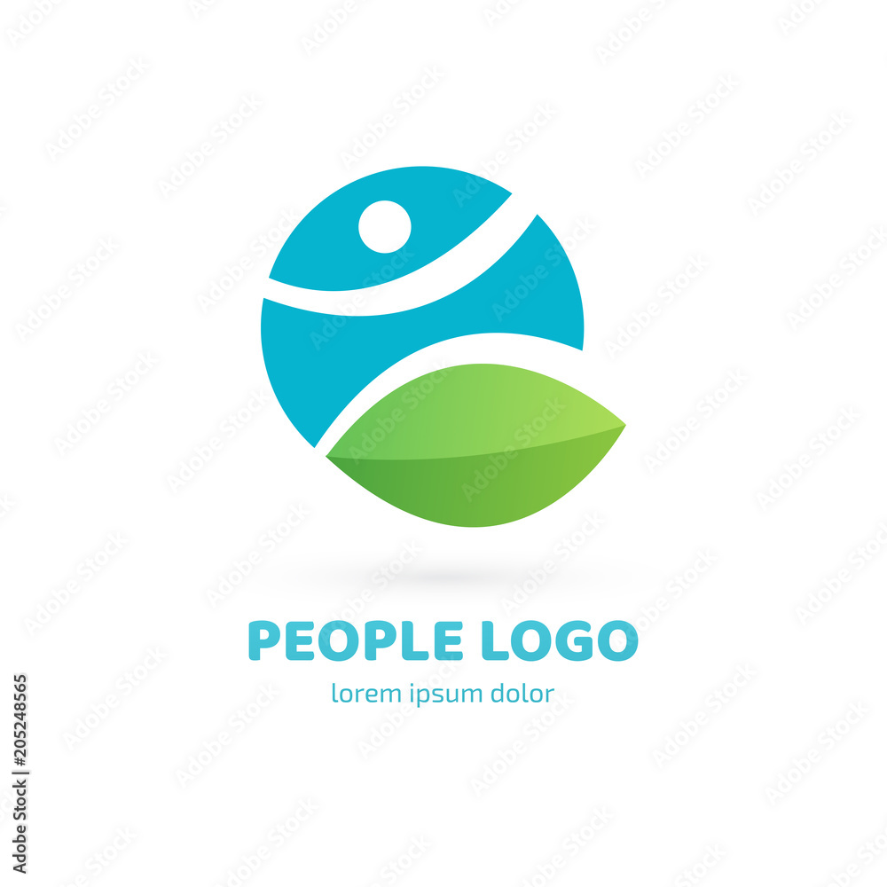 Logo design abstract people vector template.