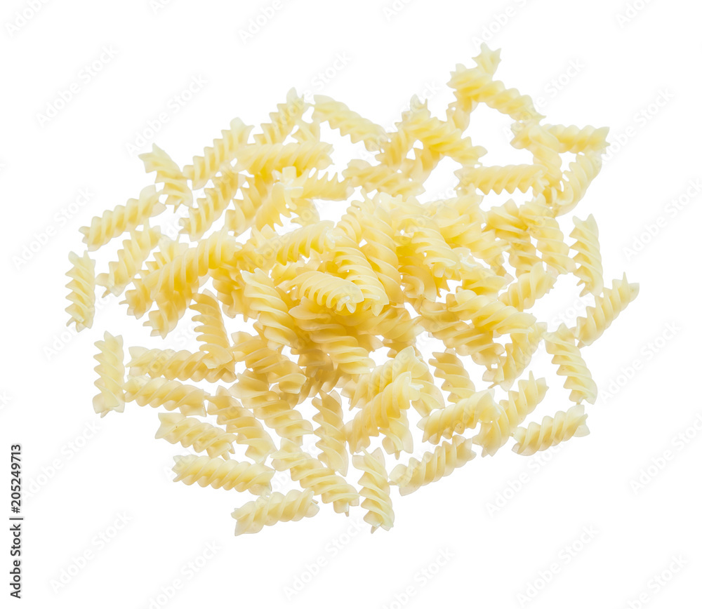 Italian spiral macaroni isolated on white Italian spiral macaroni isolated on white
