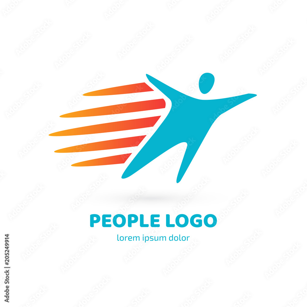 Logo design abstract people vector template. Logo design abstract people vector template.