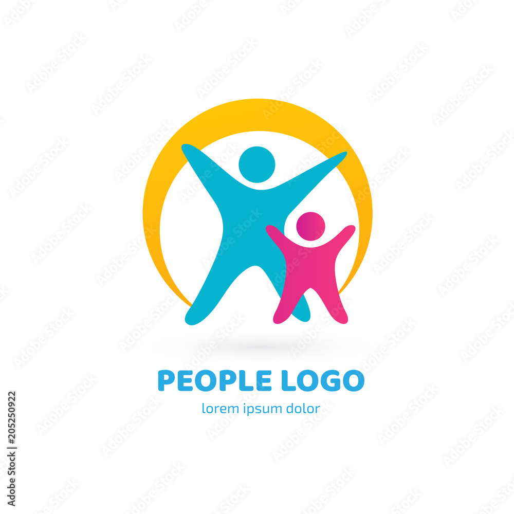 Logo design abstract people vector template. Logo design abstract people vector template.