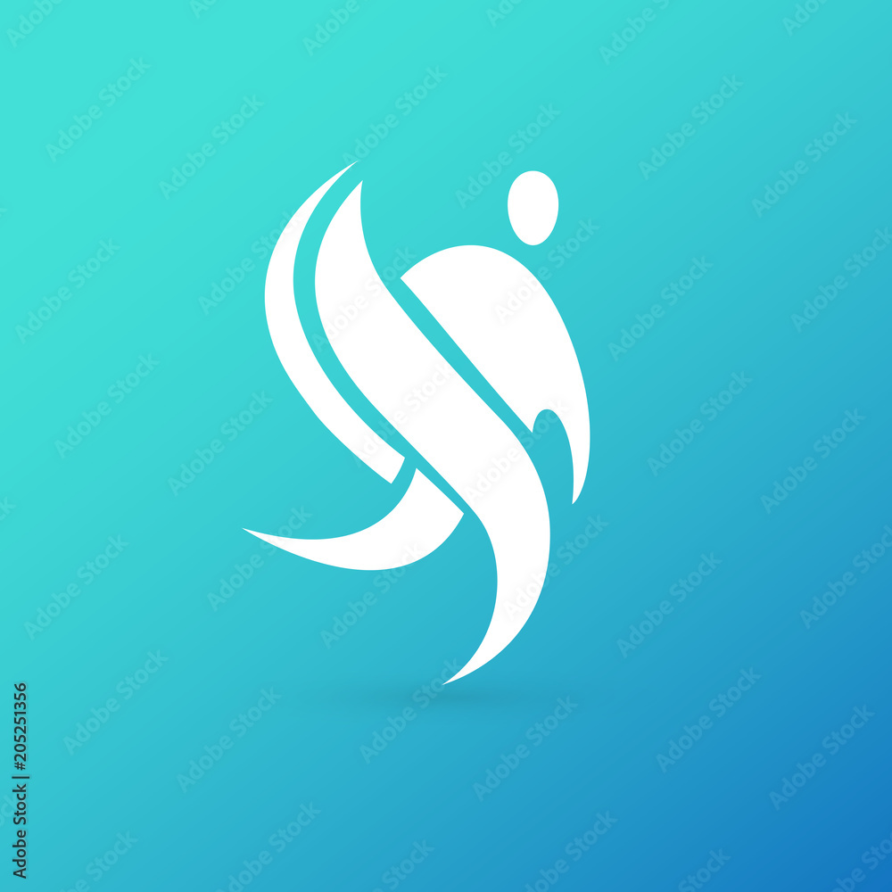 Logo design abstract people vector template. Logo design abstract people vector template.