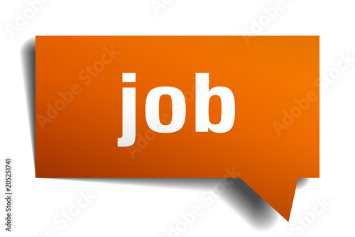 job orange 3d speech bubble