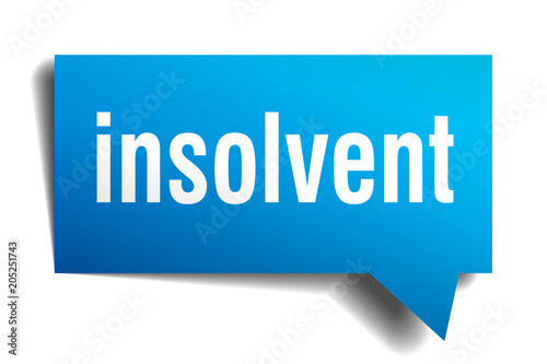 insolvent blue 3d speech bubble