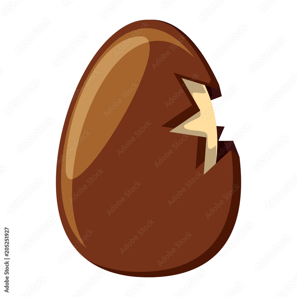 Fototapeta premium chocolate egg icon over white background, colorful design. vector illustration