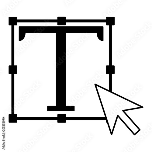text symbol with cursor arrow vector illustration design