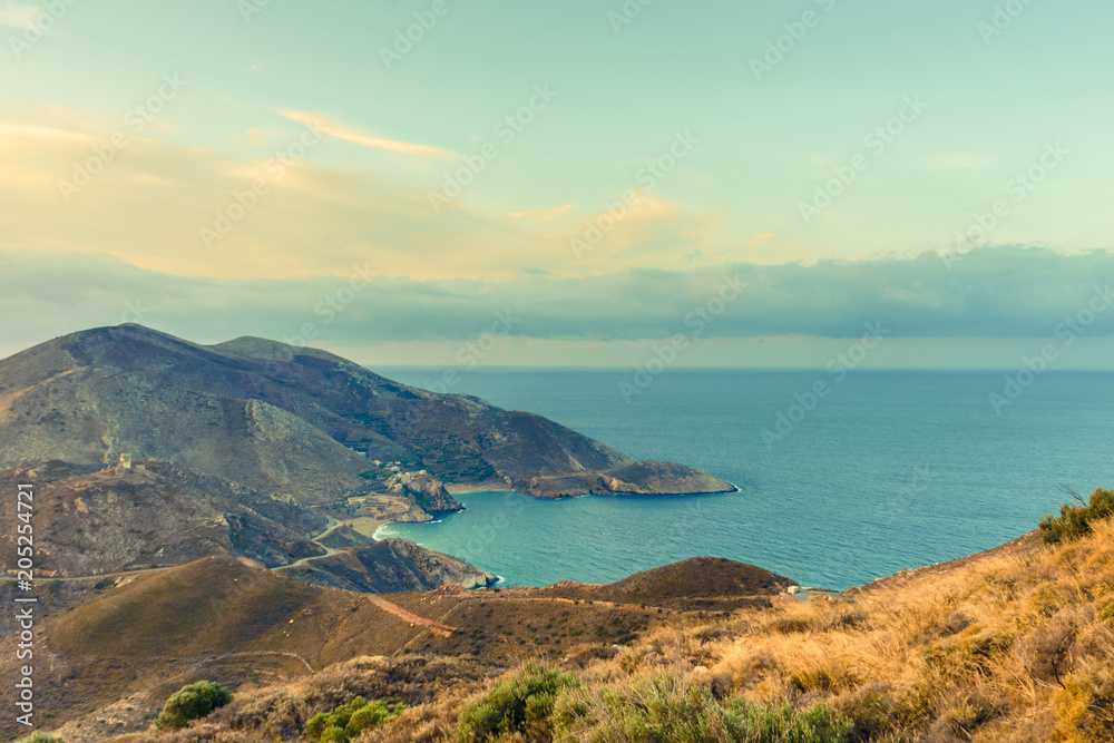 Greek coastline on Peloponnese, Mani Peninsula
