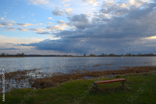  Bench in front of the Volga River