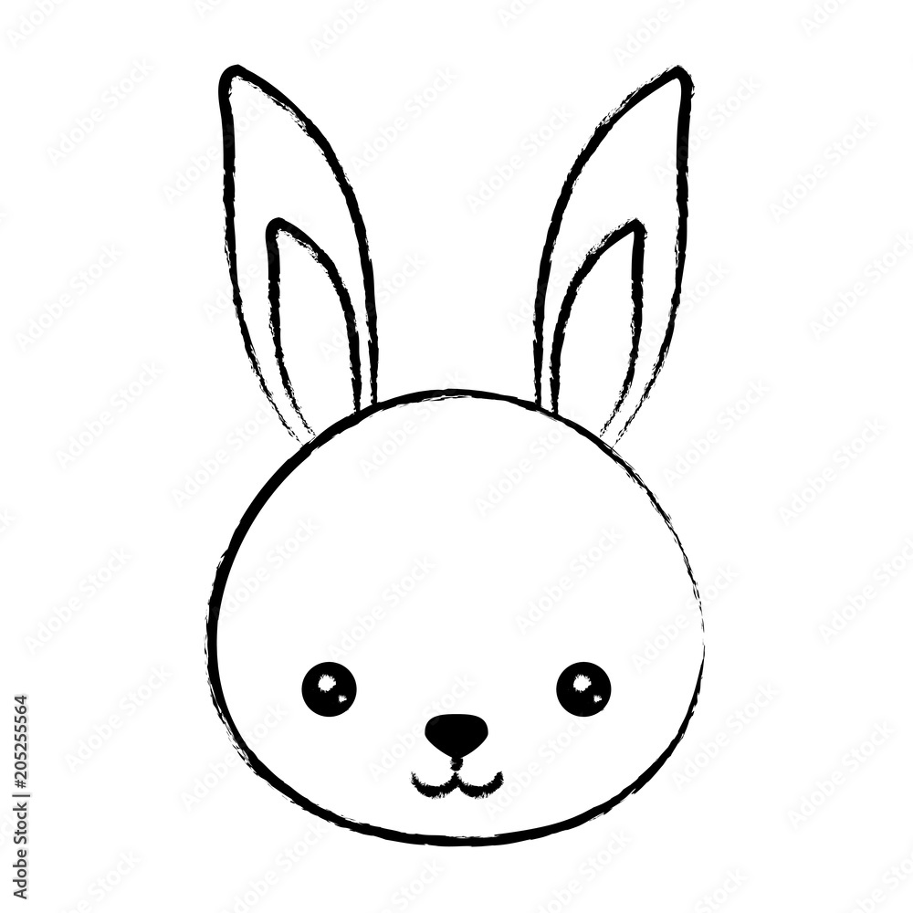 cute rabbit icon over white background, vector illustration cute rabbit icon over white background, vector illustration