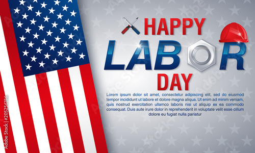 Happy American Labor Day Greeting Card Design