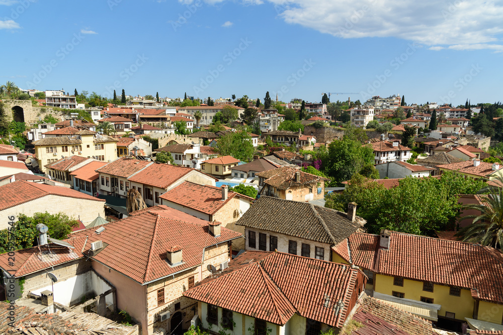 View on the roofs of Old city Kaleici. Antalya. Turkey